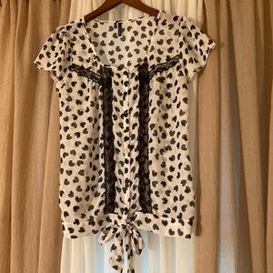 Maurices heart print sheer blouse